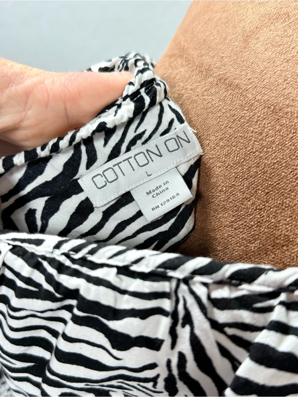 Cotton On Zebra Print One Shoulder Mini Dress Ruffle Animal Print Size L - Picture 9 of 12